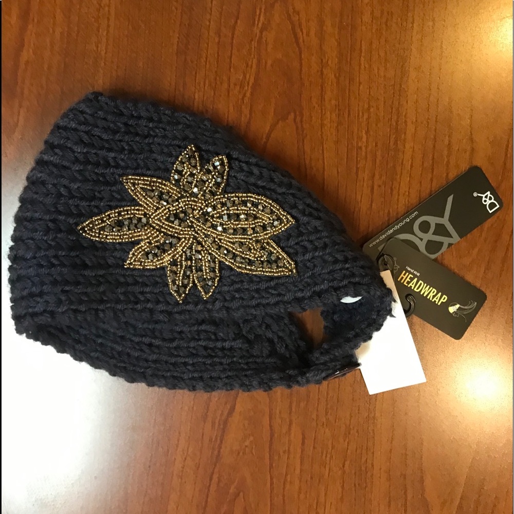 David & Young gray headwrap headband new